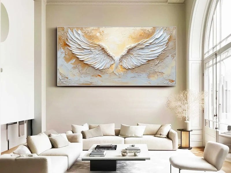 Textured Angel Wing Wall Art – 8