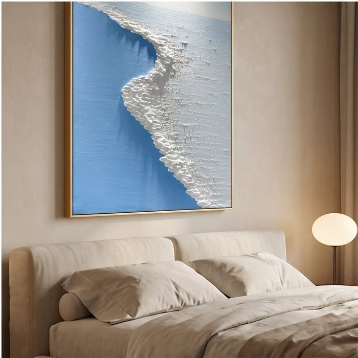 Textured Blue Coastal Landscape Wall Art – 3