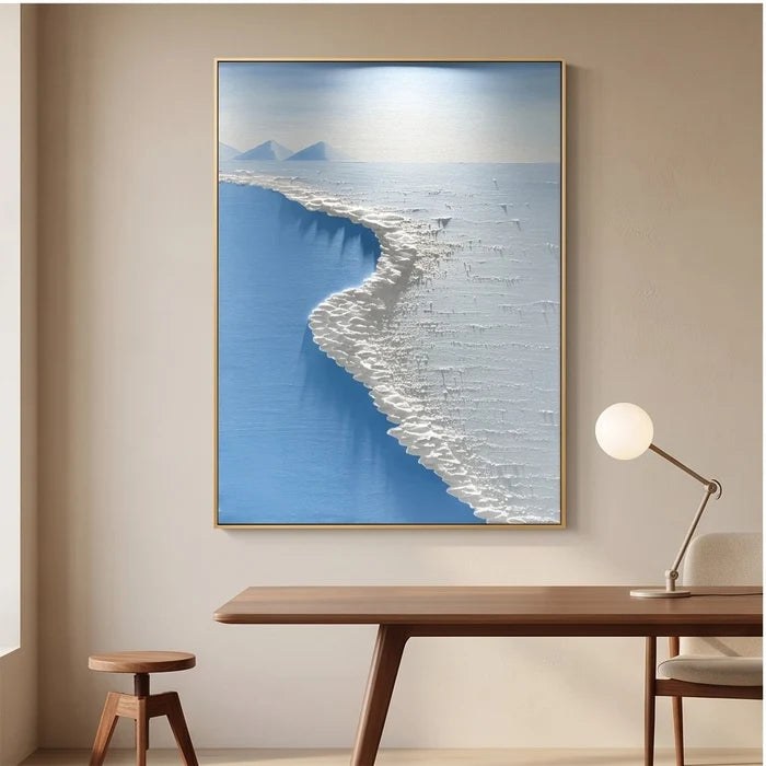 Textured Blue Coastal Landscape Wall Art – 4