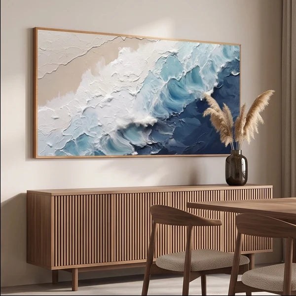 Textured Blue Ocean Wall Art – 2