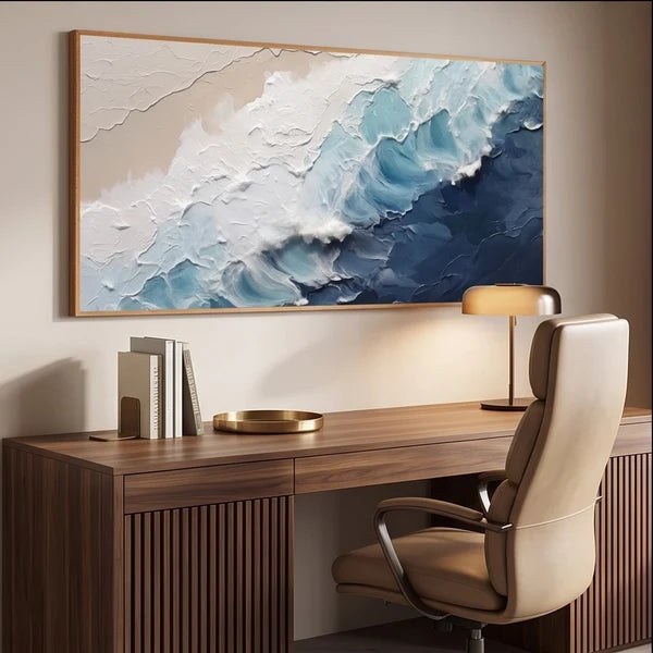 Textured Blue Ocean Wall Art – 3