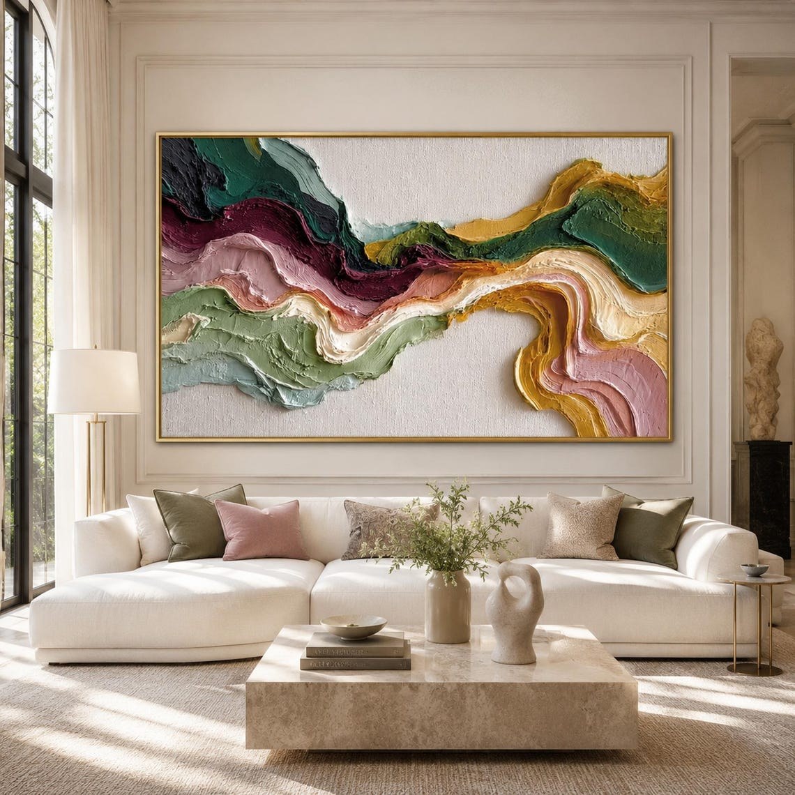 Textured Earth Tone Wave Wall Art