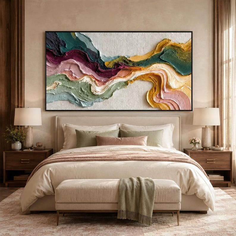 Textured Earth Tone Wave Wall Art – 5