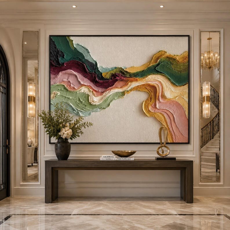 Textured Earth Tone Wave Wall Art – 6