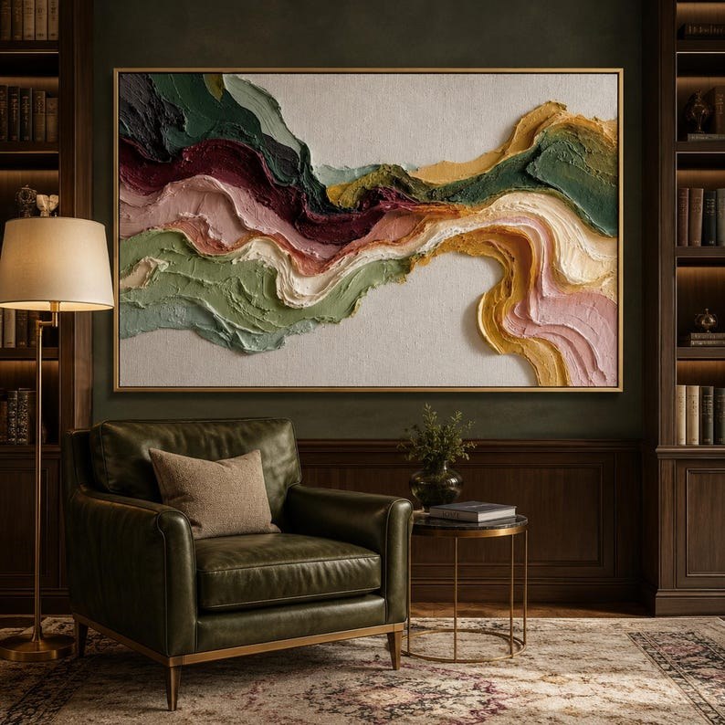 Textured Earth Tone Wave Wall Art – 7