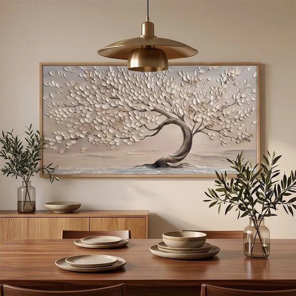 Textured Neutral Tree Wall Art