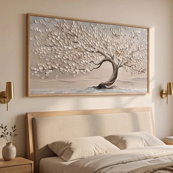 Textured Neutral Tree Wall Art – 2