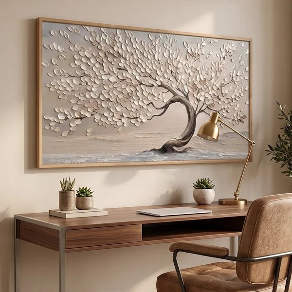 Textured Neutral Tree Wall Art – 4