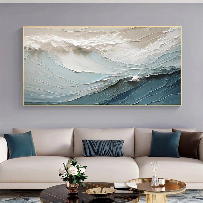 Textured Ocean Wave Wall Art – 2