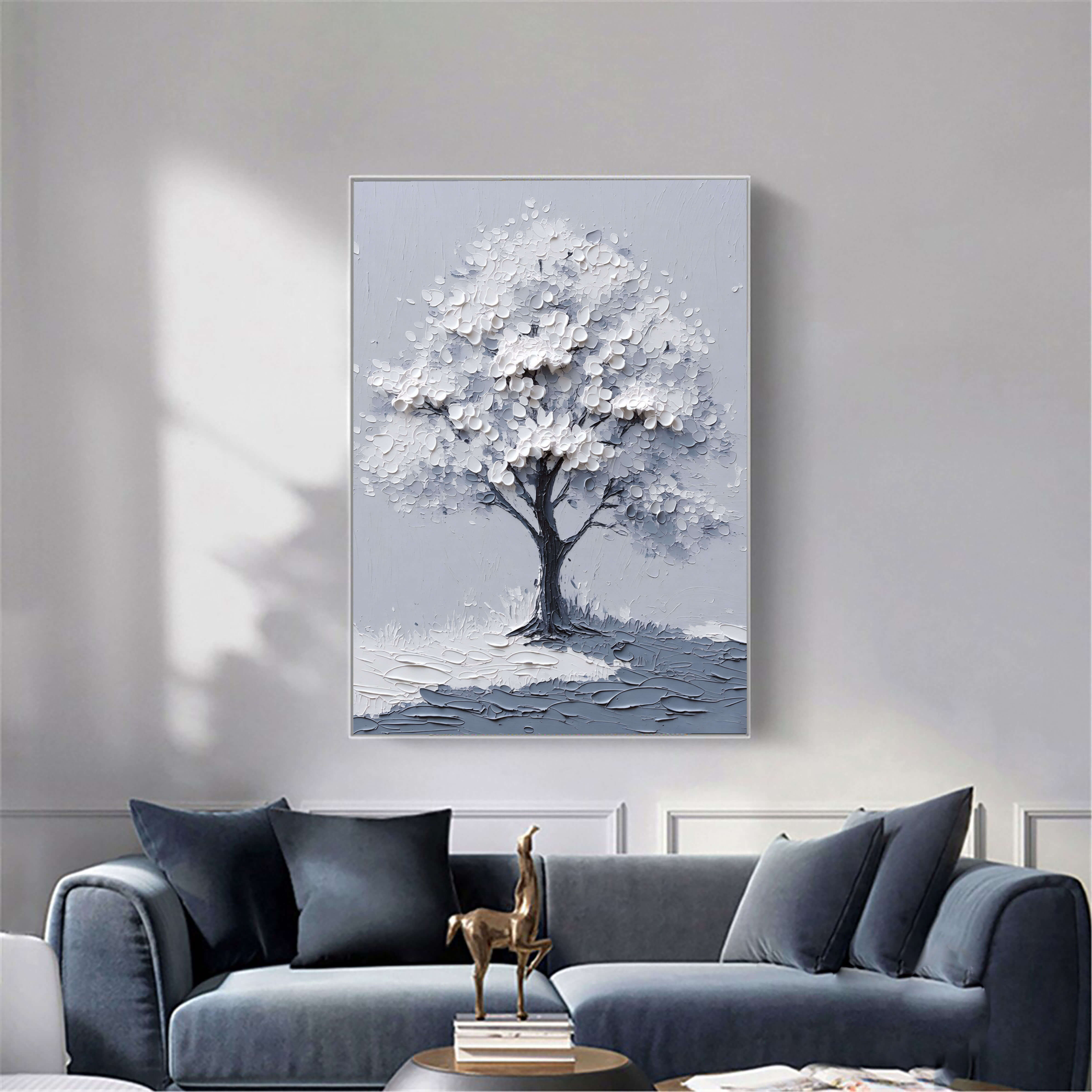 Textured White Blossom Tree – 3