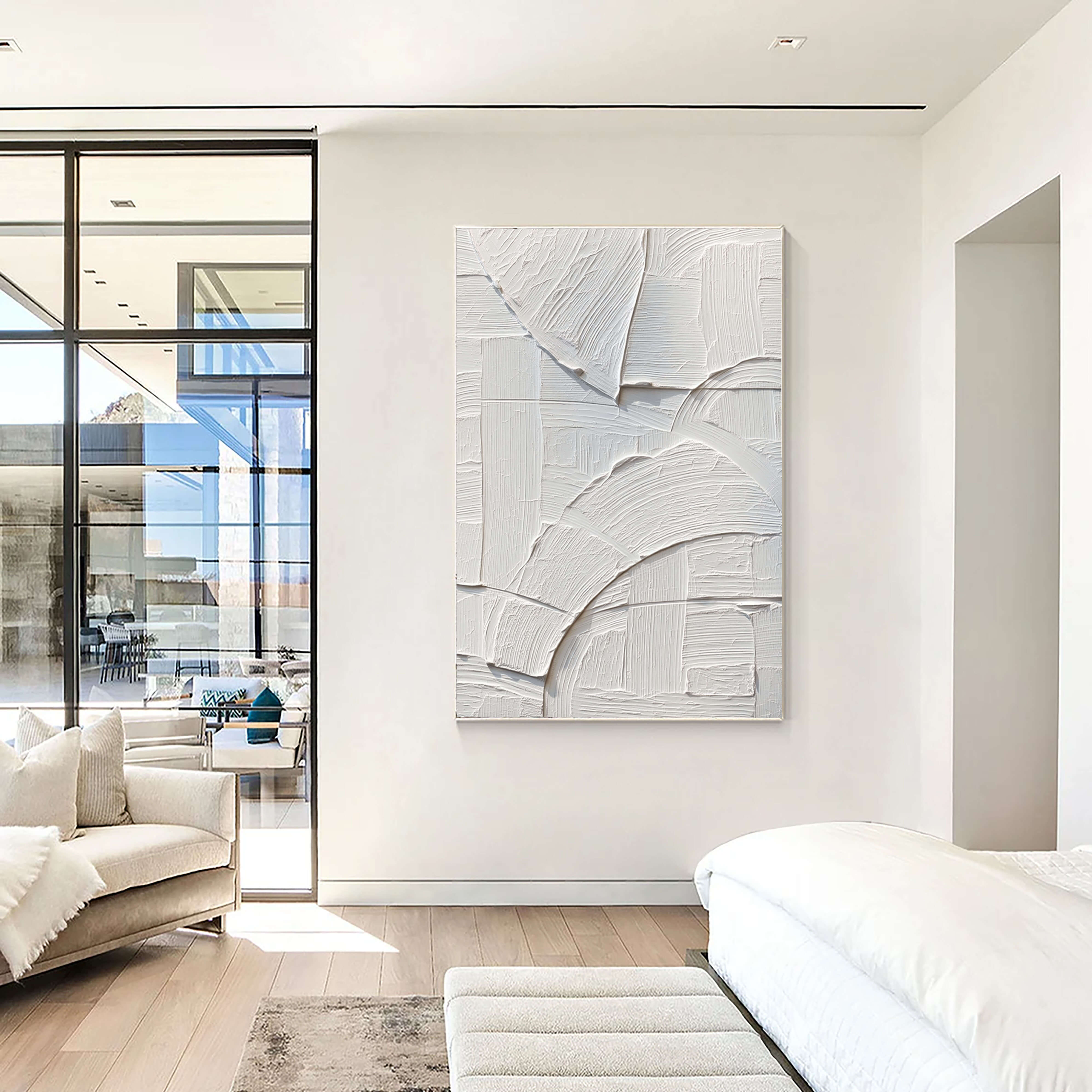 White Geometric Relief – 5