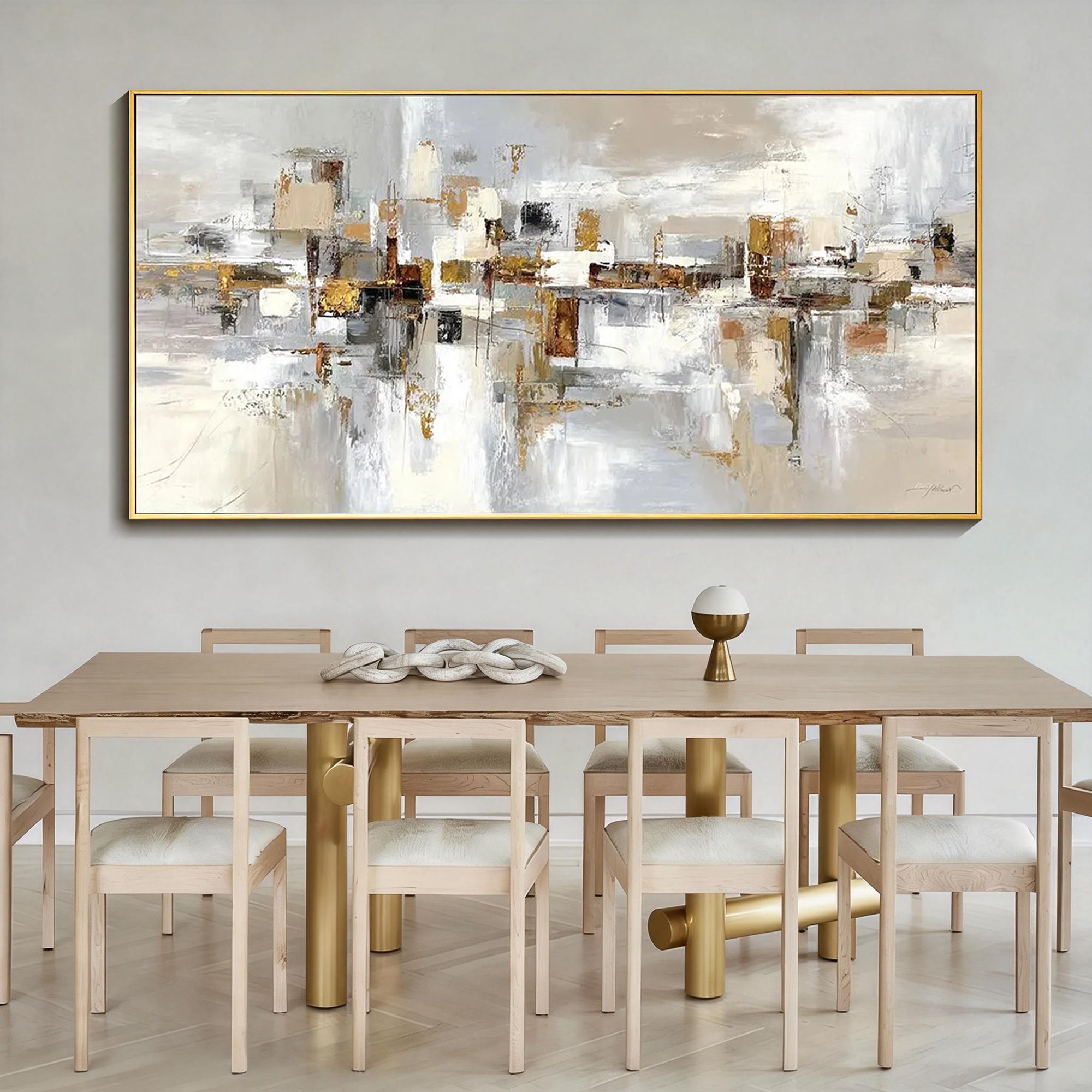 SHIFTED PLANES- Panoramic Neutral Tone Abstract Art – 5