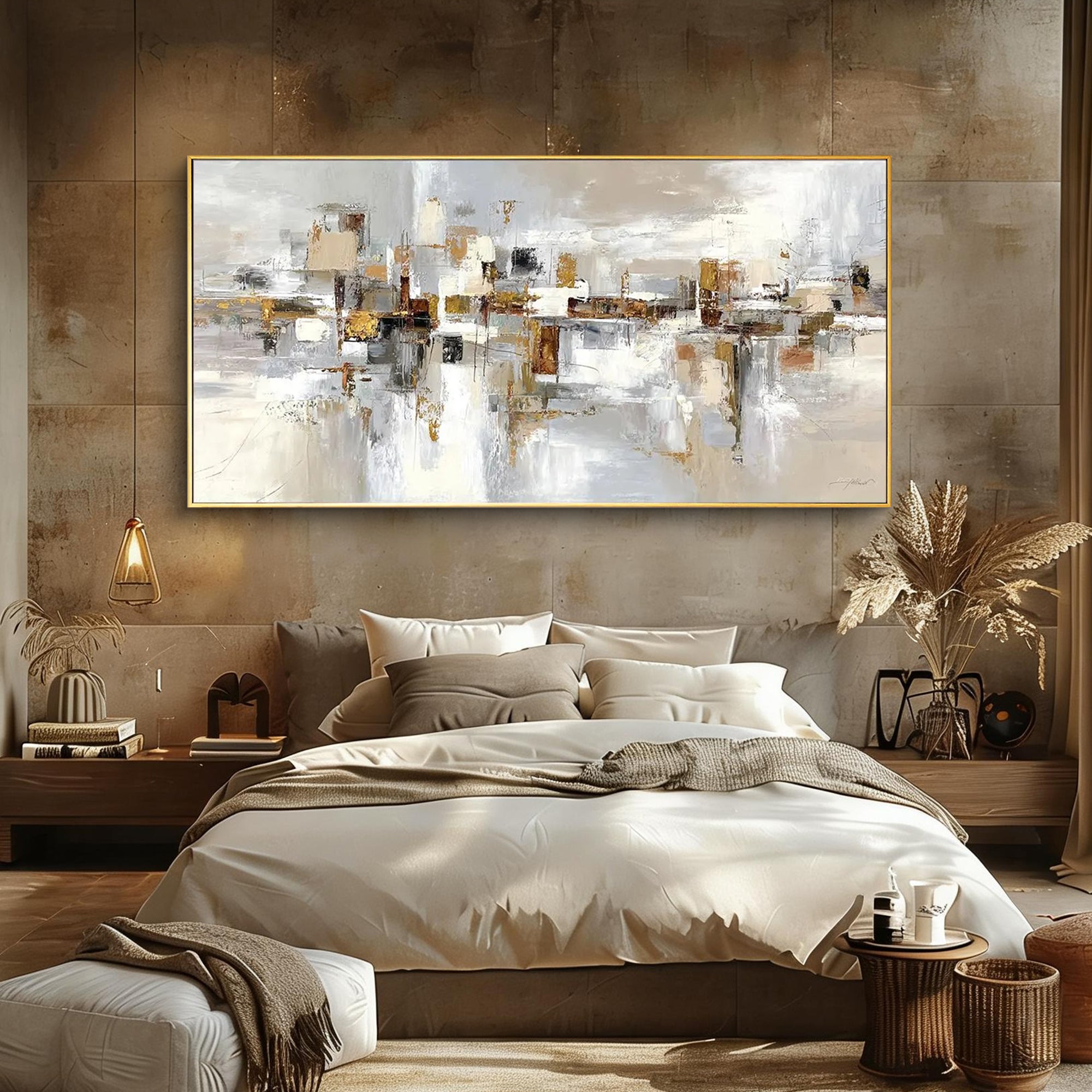SHIFTED PLANES- Panoramic Neutral Tone Abstract Art – 7