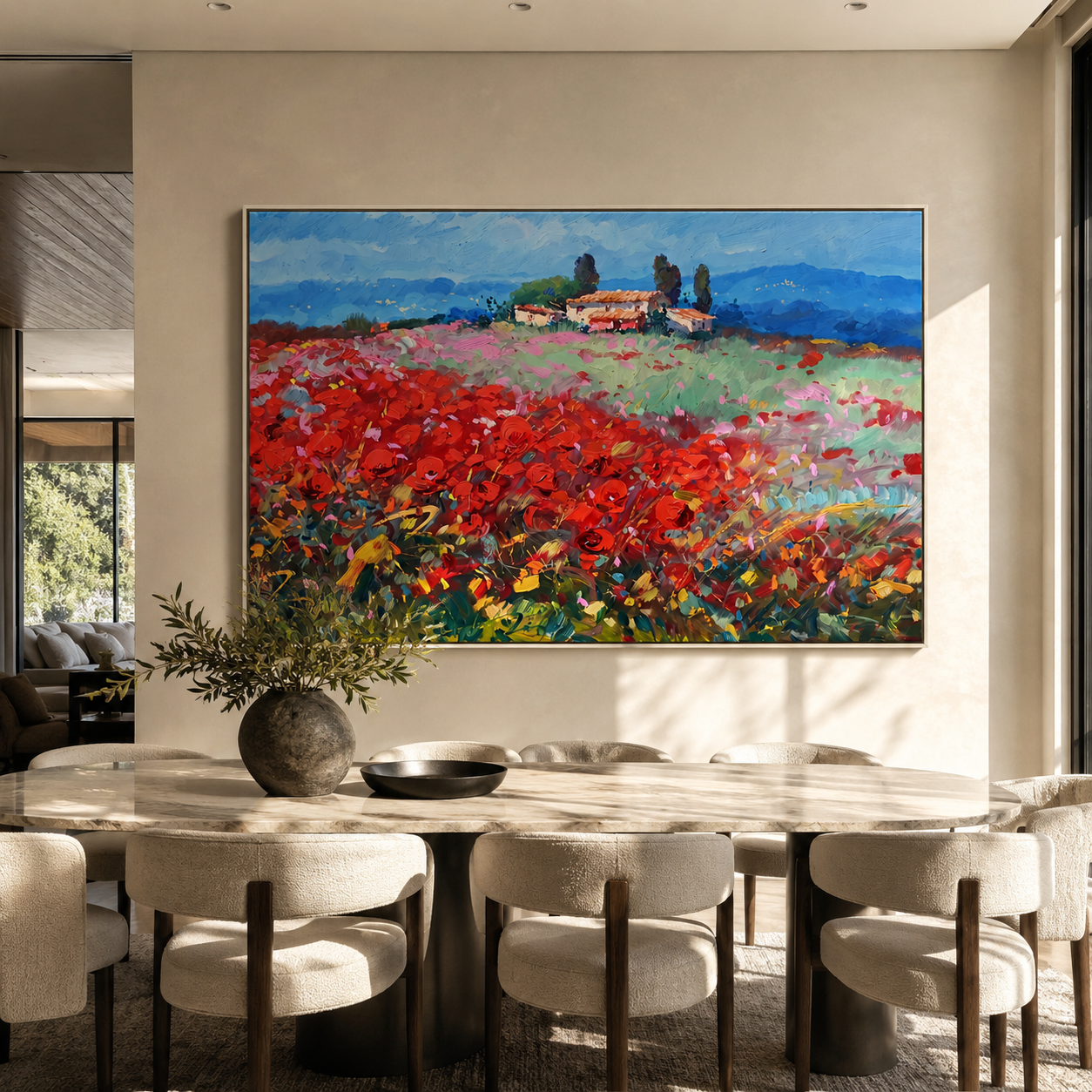 Crimson Hillside Farmhouse