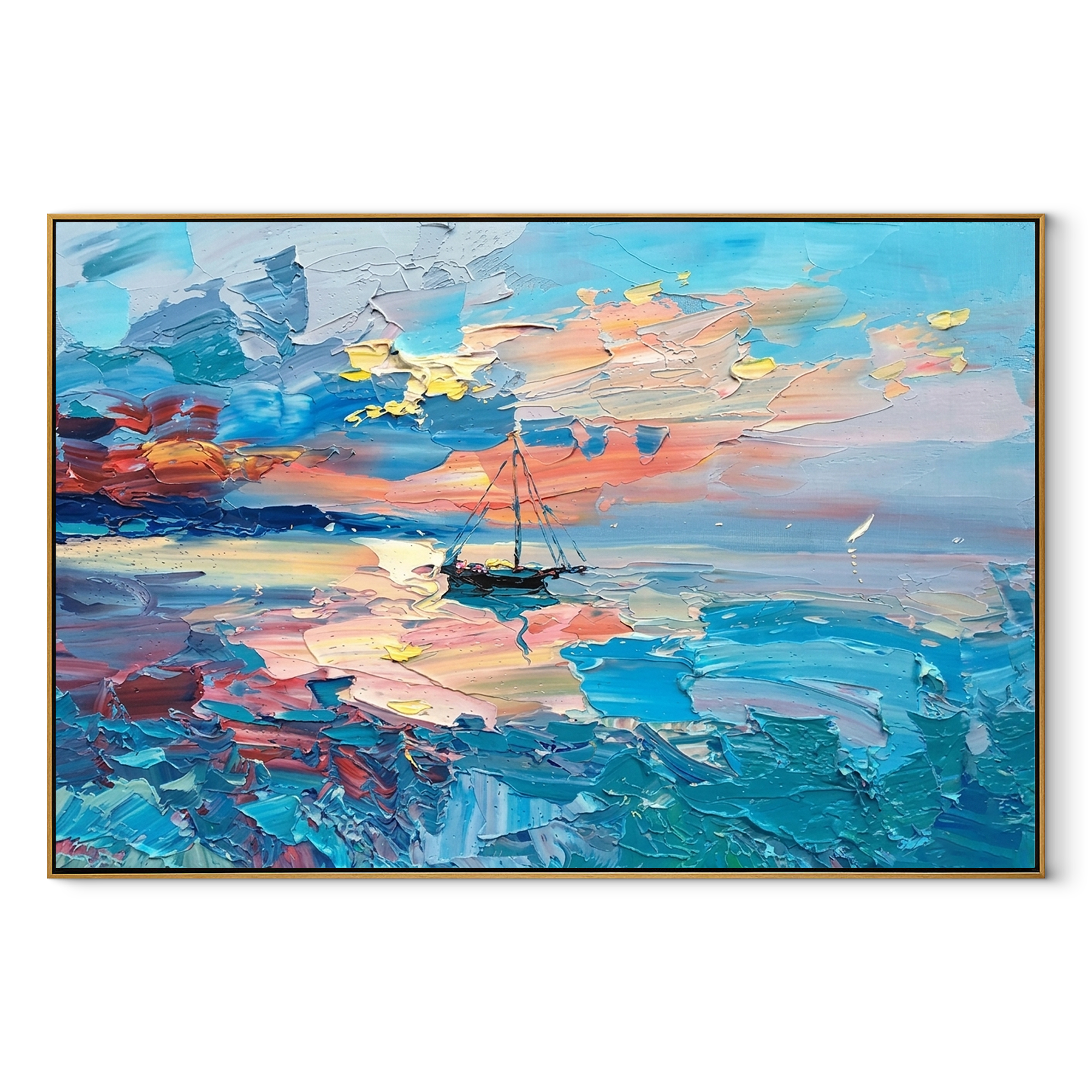 Lone Sailboat at Dusk – 2