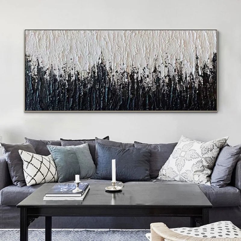 Black and White Abstract Textured Wall Art – 2