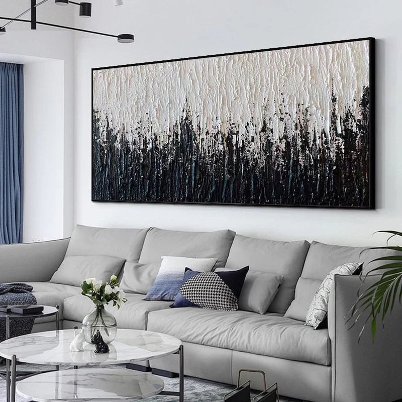 Black and White Abstract Textured Wall Art – 4