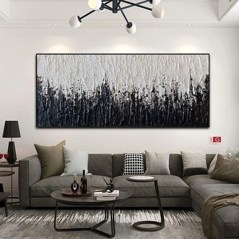 Black and White Abstract Textured Wall Art – 5