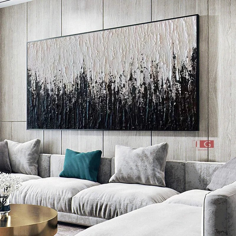 Black and White Abstract Textured Wall Art – 6