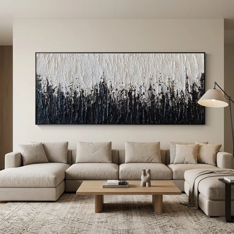 Black and White Abstract Textured Wall Art – 7
