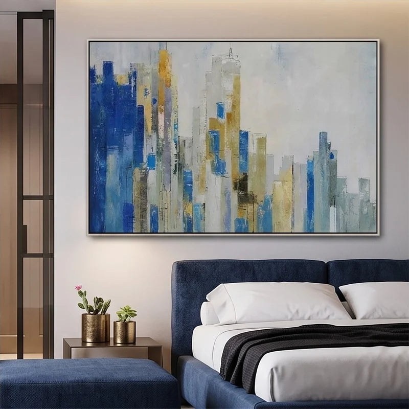 Blue Abstract Cityscape Wall Art – 2