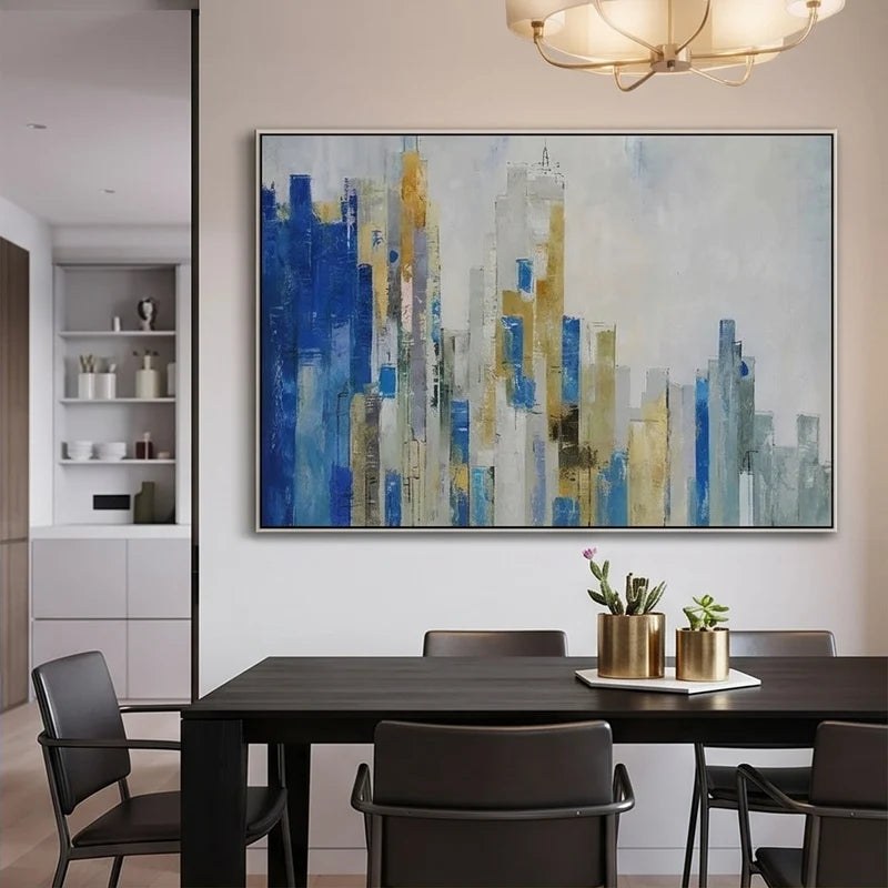 Blue Abstract Cityscape Wall Art – 4