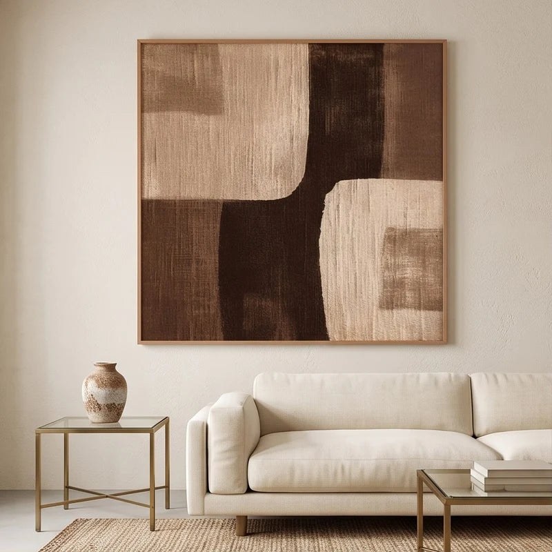 Brown Geometric Abstract Wall Art