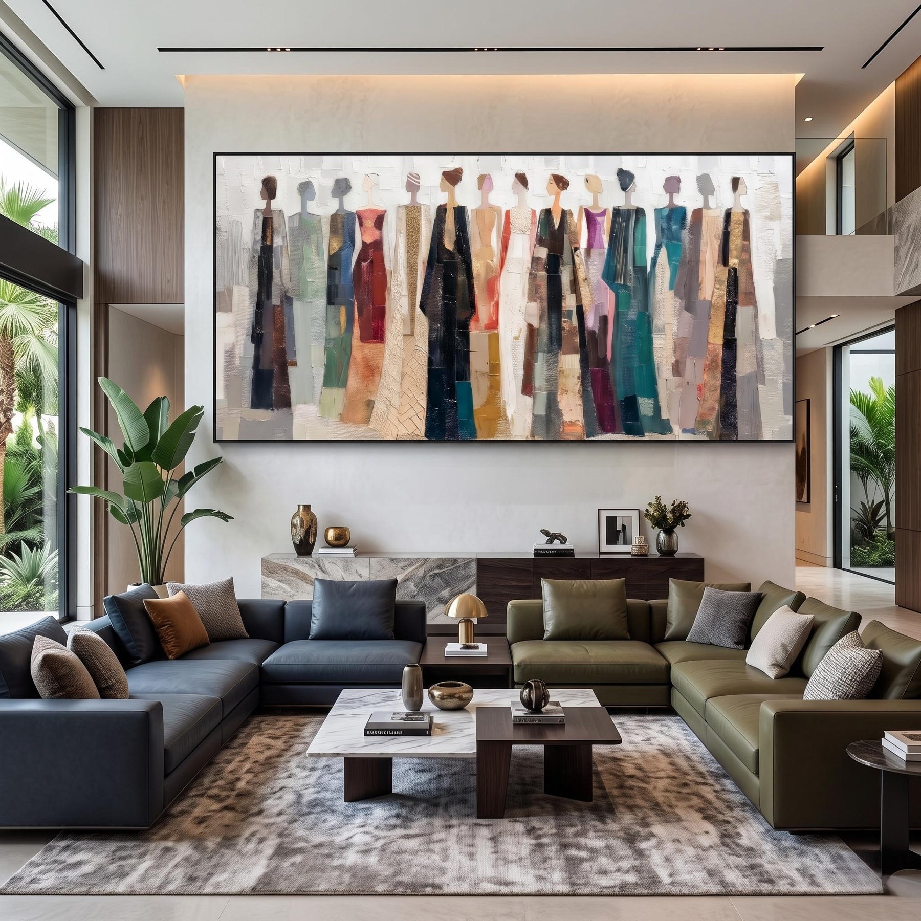 Colorful Dressed Women Wall Painting