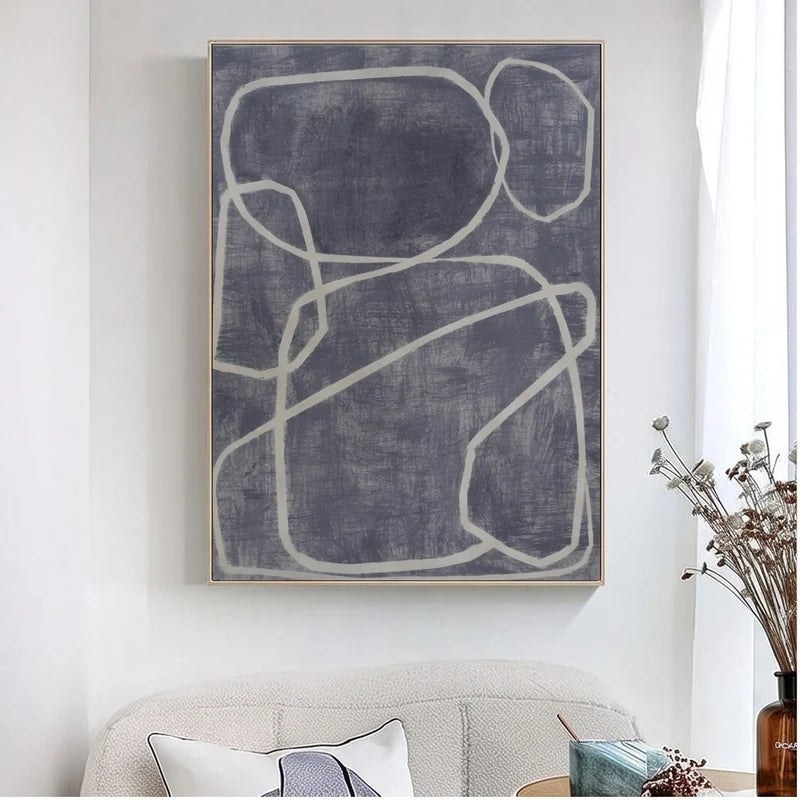 Gray Geometric Abstract Wall Art