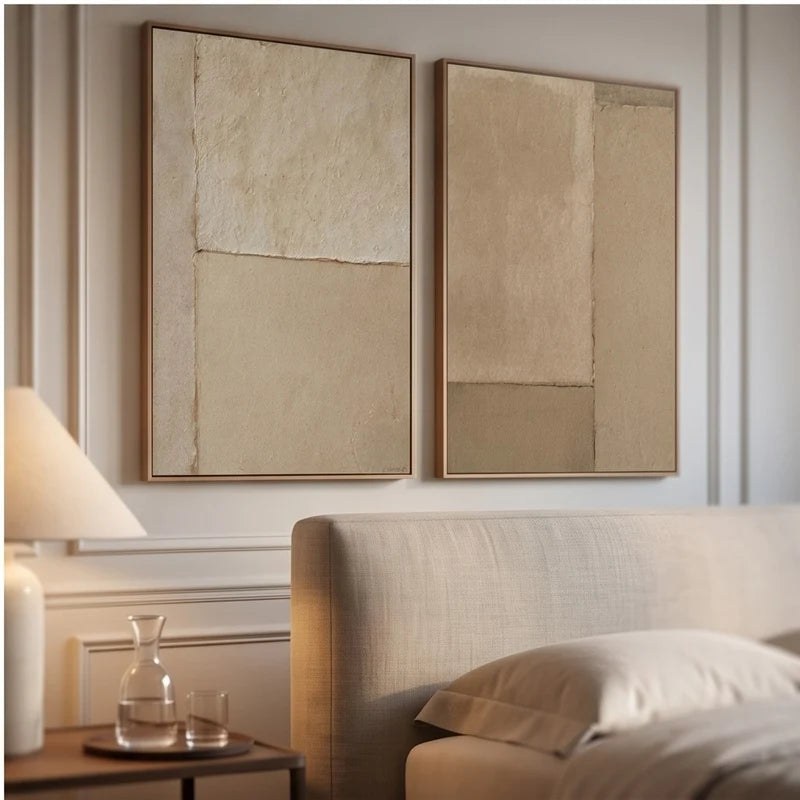 Neutral Geometric Abstract Wall Art Set – 3