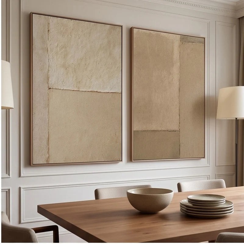 Neutral Geometric Abstract Wall Art Set – 4