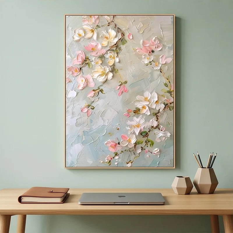 Pink Floral Abstract Wall Art