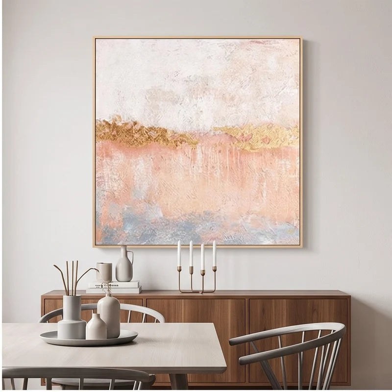 Pink Neutral Abstract Landscape Wall Art – 2