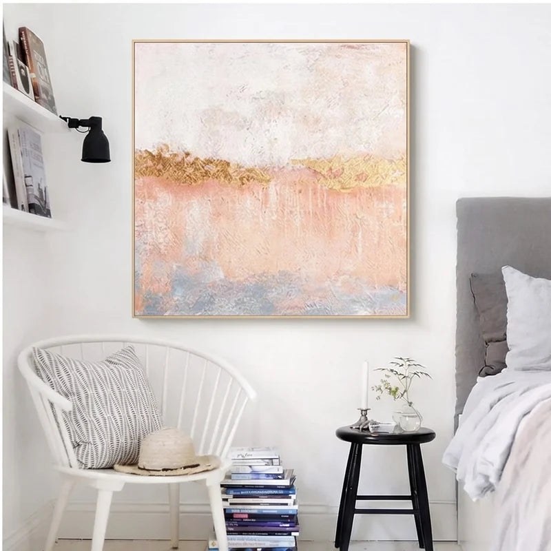 Pink Neutral Abstract Landscape Wall Art – 3