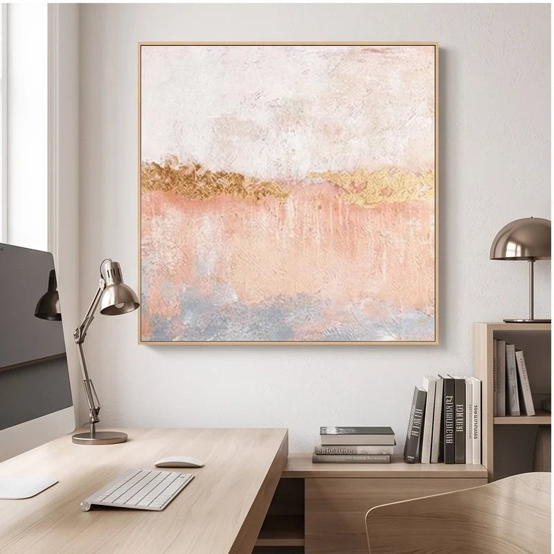 Pink Neutral Abstract Landscape Wall Art – 4