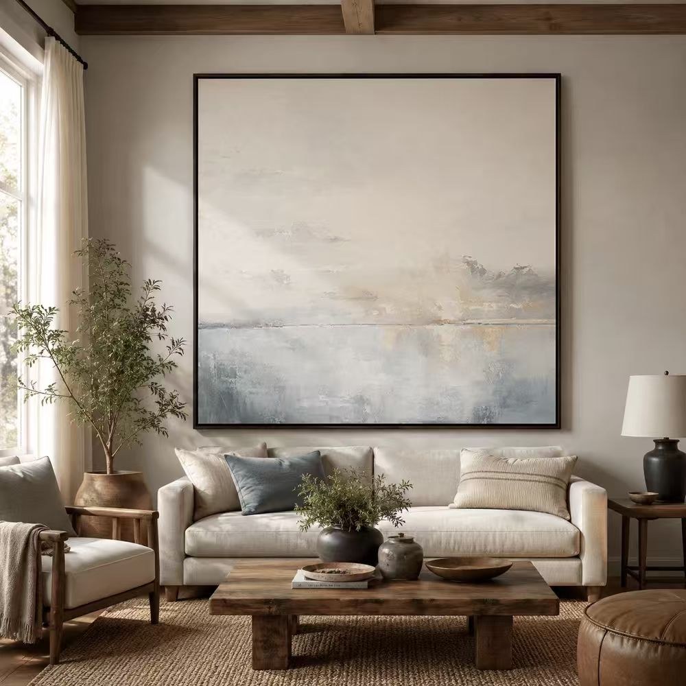 Square Hazy Abstract Seascape Wall Art