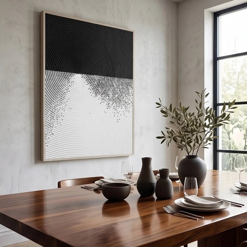 Textured Black & White Abstract Wall Art – 2