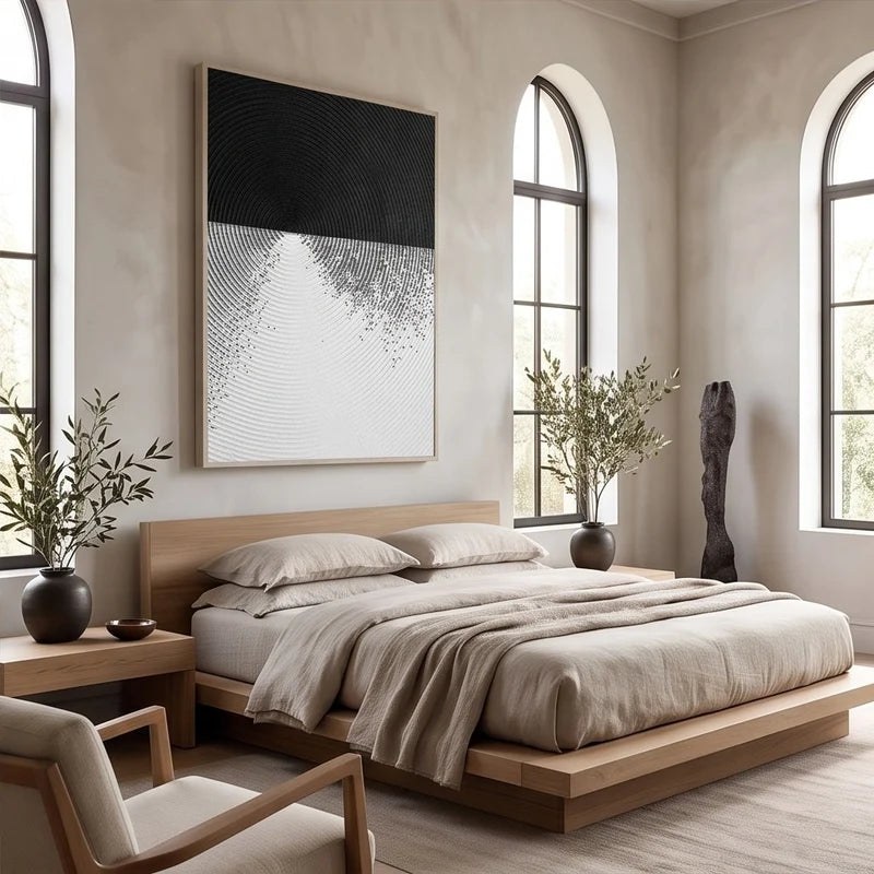 Textured Black & White Abstract Wall Art – 4