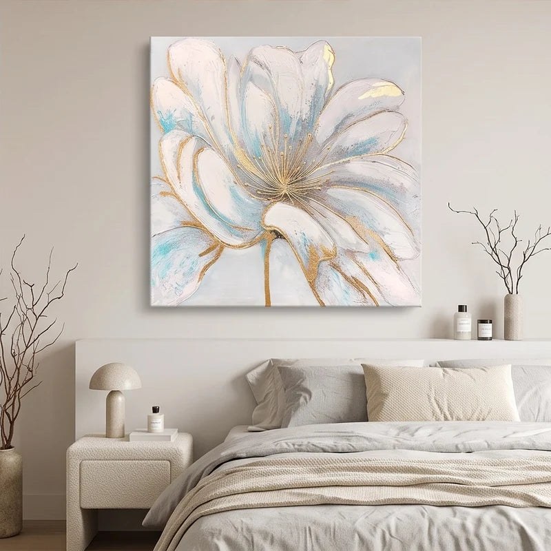 White Blue Floral Wall Art – 3