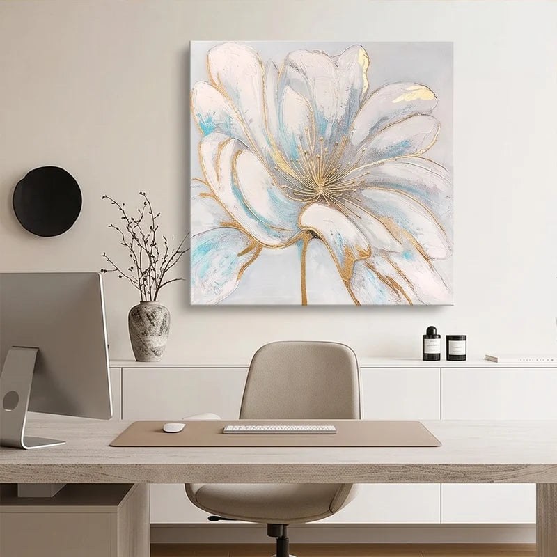 White Blue Floral Wall Art – 4