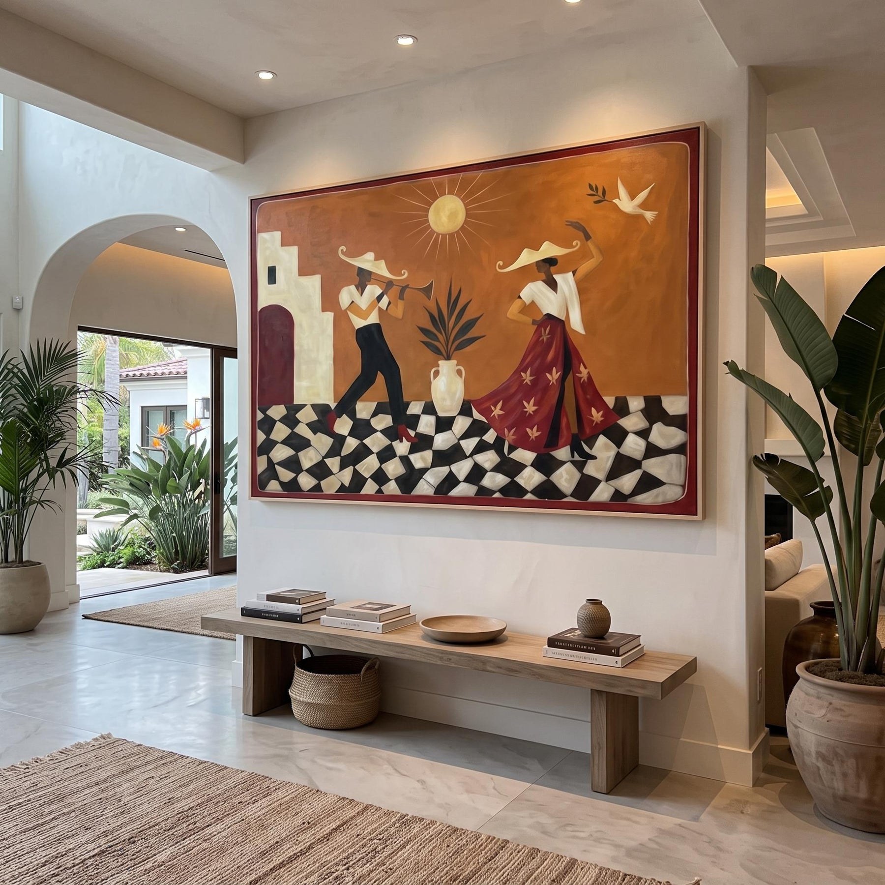 Boho Jazz Trumpeter & Dancer Wall Art – 4