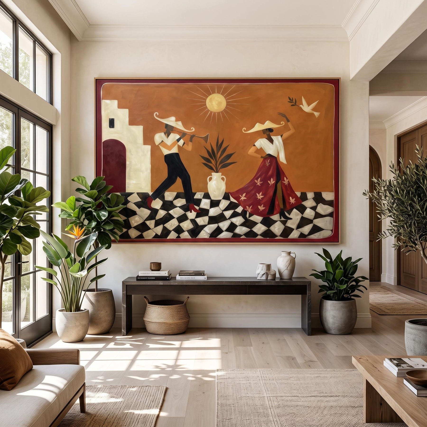 Boho Jazz Trumpeter & Dancer Wall Art – 5