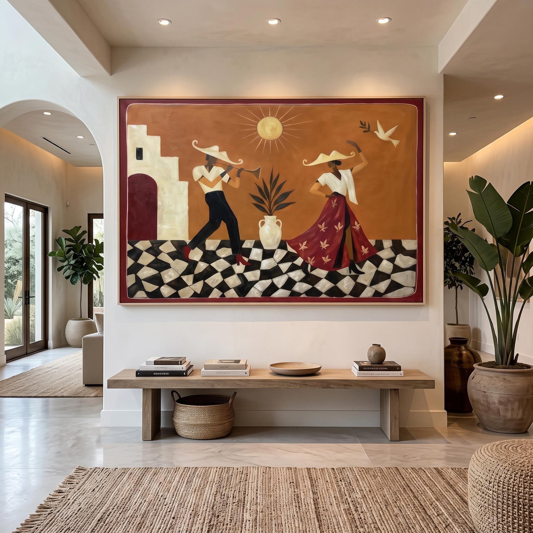 Boho Jazz Trumpeter & Dancer Wall Art – 6