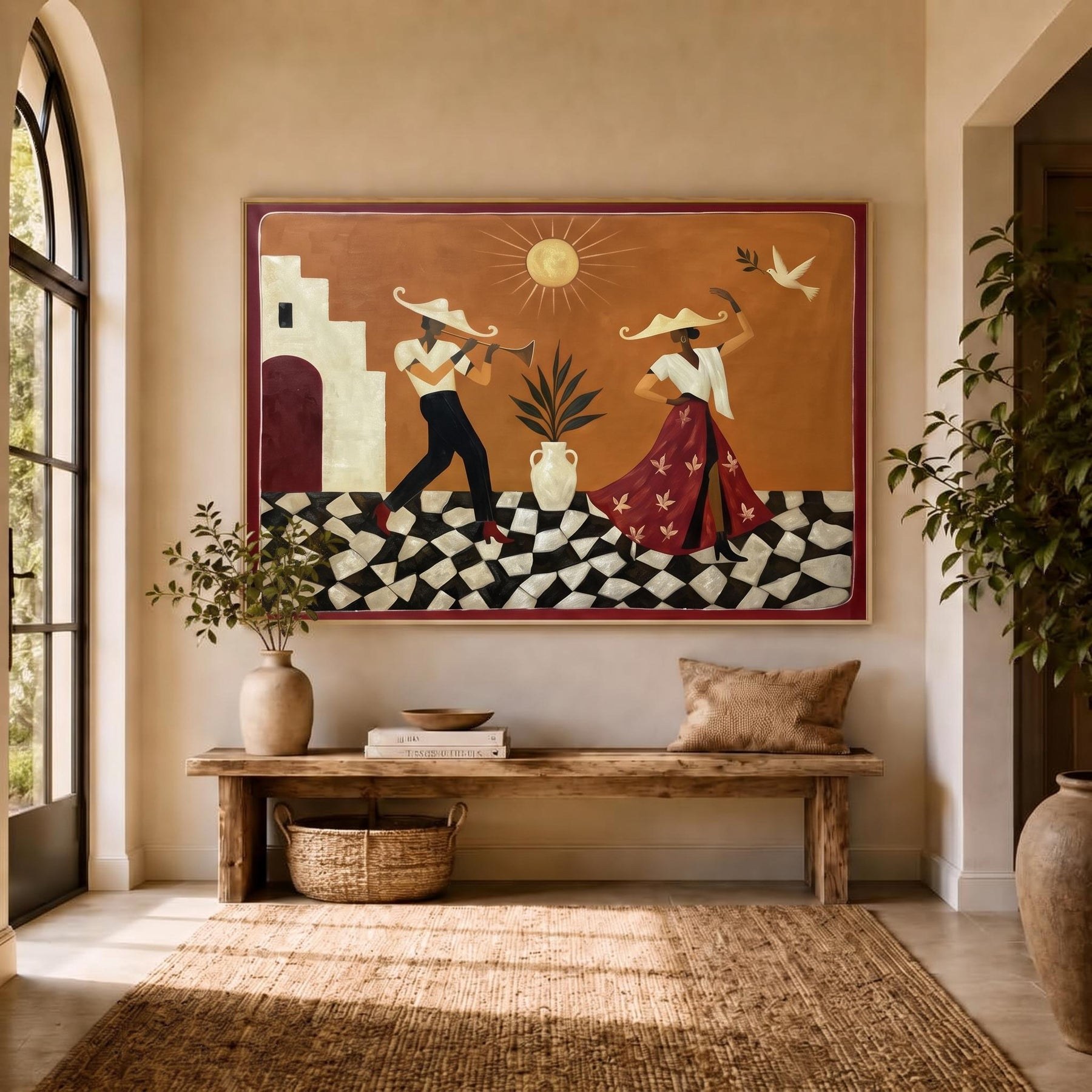 Boho Jazz Trumpeter & Dancer Wall Art – 7