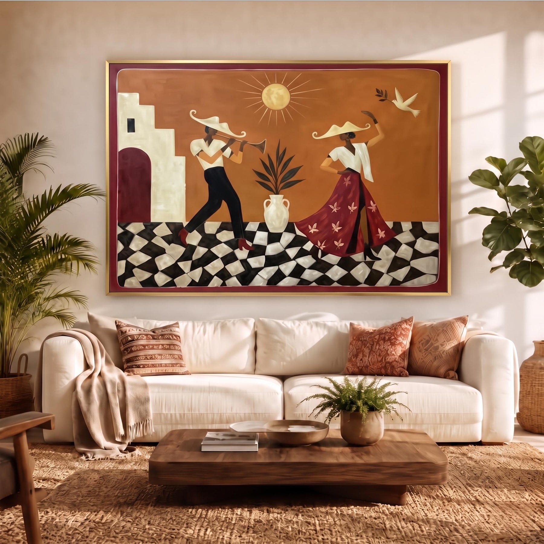 Boho Jazz Trumpeter & Dancer Wall Art – 8