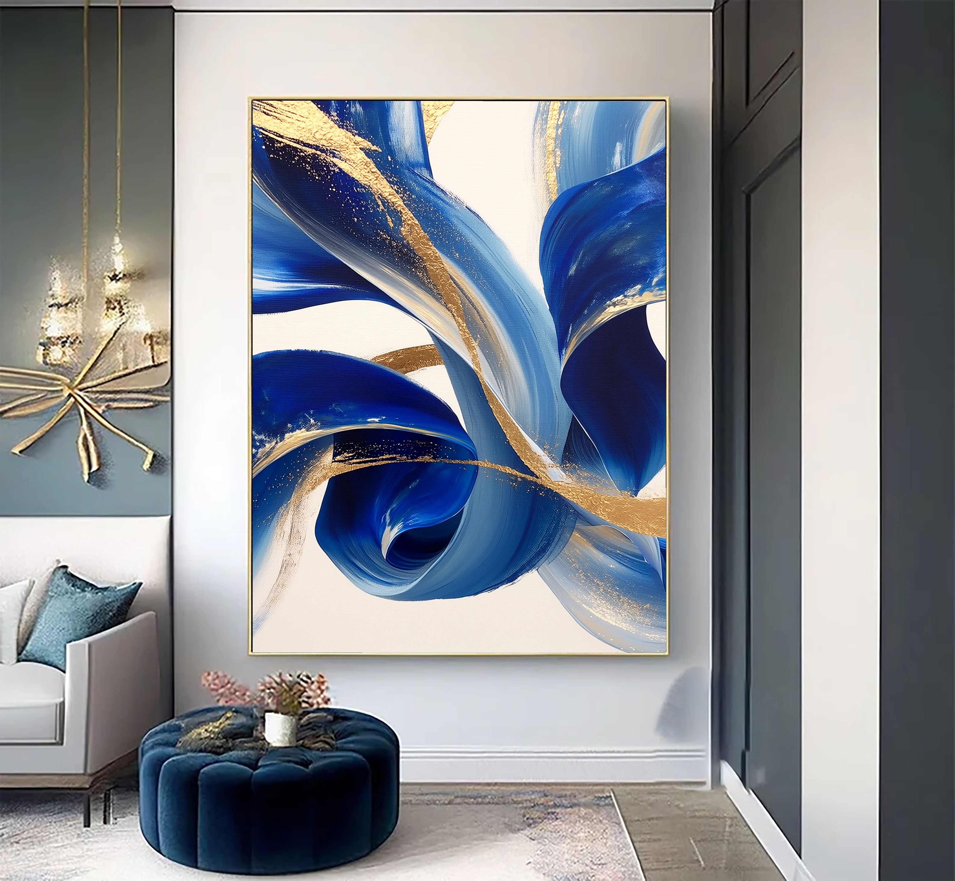 Cobalt Gold Swirl