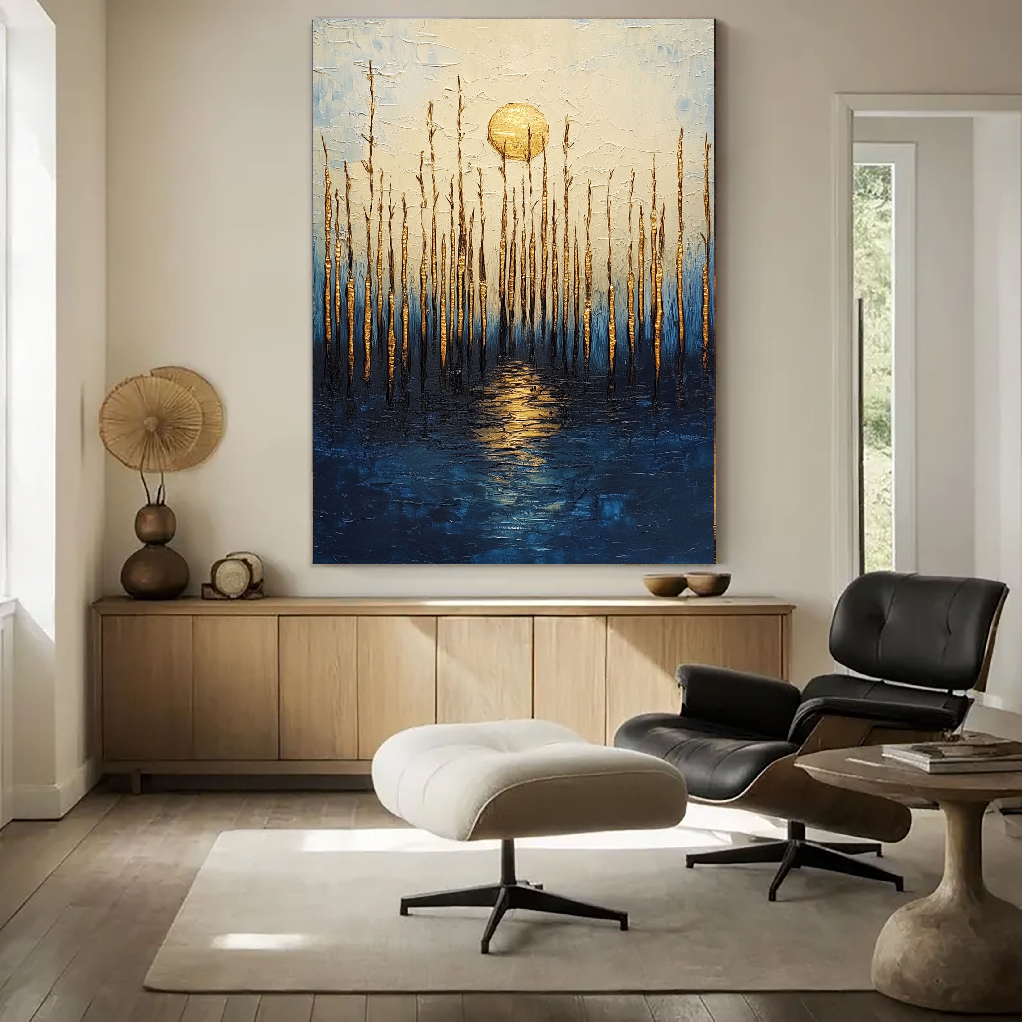 Gilded Moonlit Reed Reflection – 3