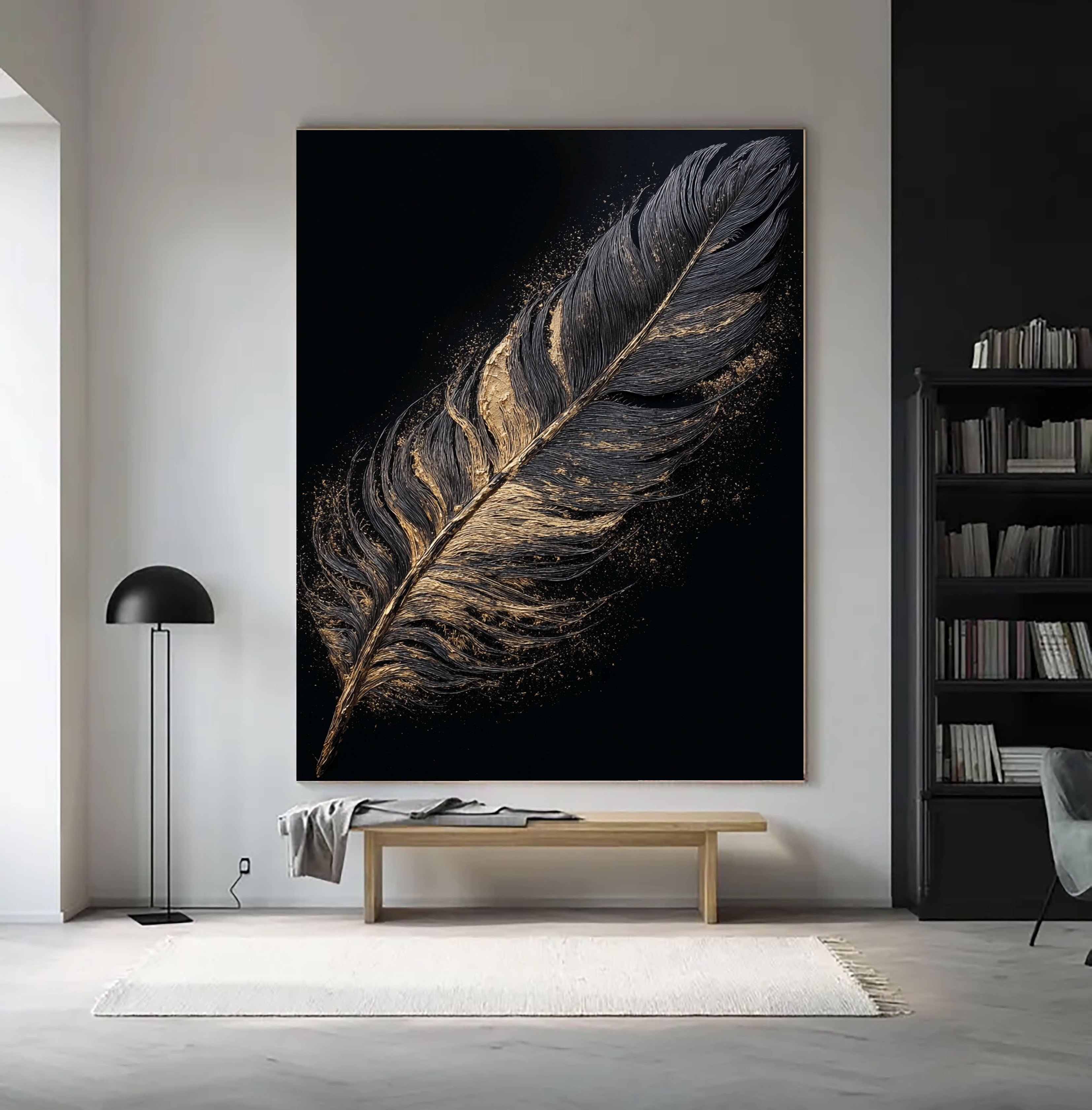 Gilded Onyx Feather