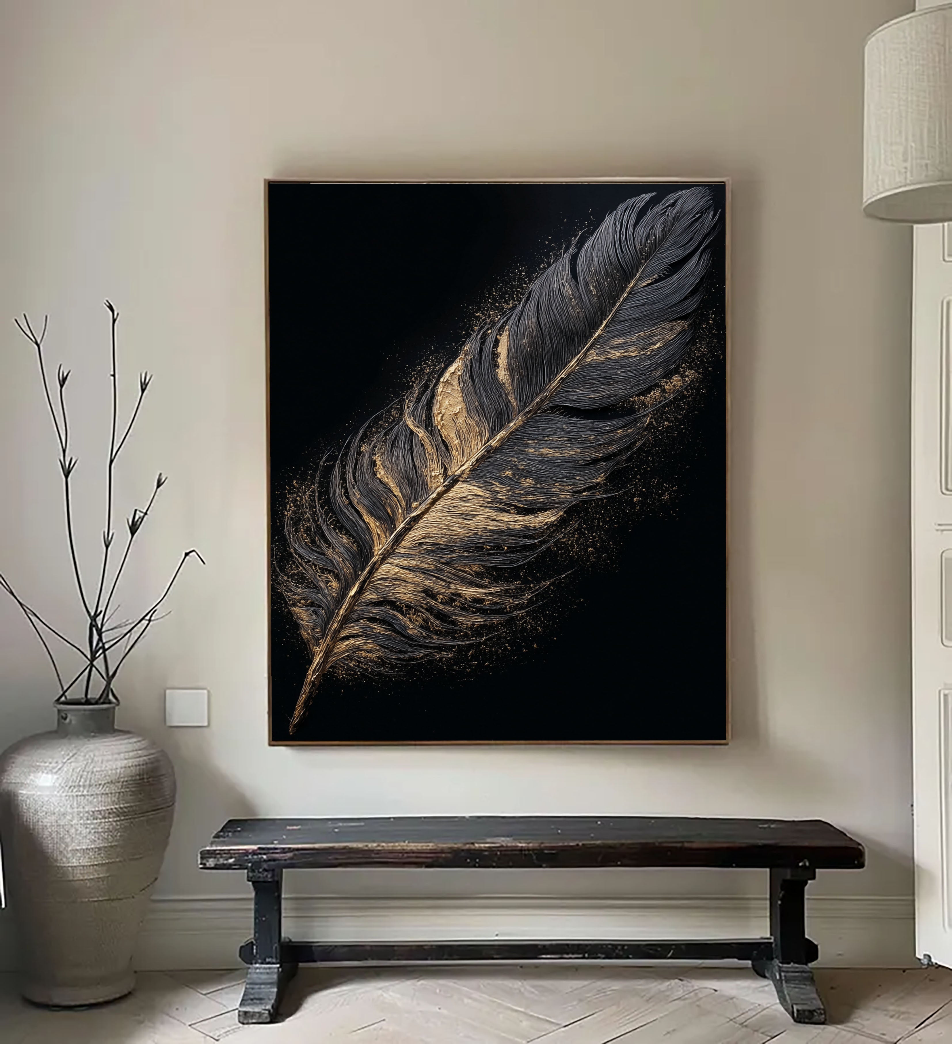 Gilded Onyx Feather – 2