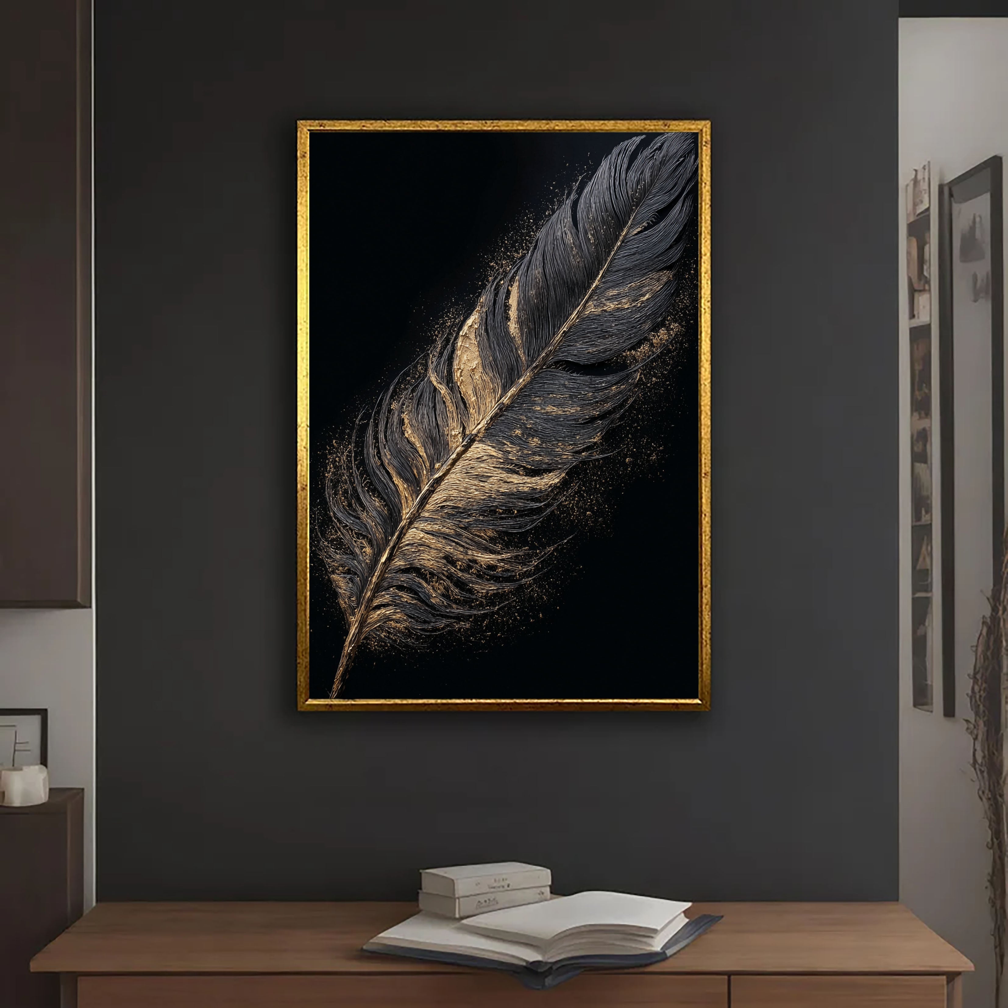 Gilded Onyx Feather – 3